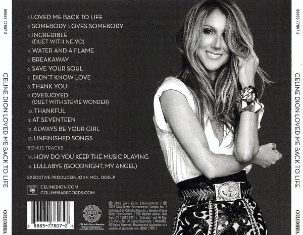 Loved Me Back To Life (CD) | Excellent (EX) Excellent (EX) - POP / USED *EXCELLENT*