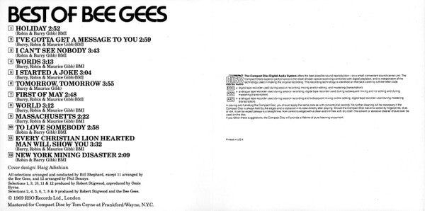 Best Of Bee Gees (CD) | Excellent (EX) Near Mint (NM) - POP / USED *EXCELLENT*