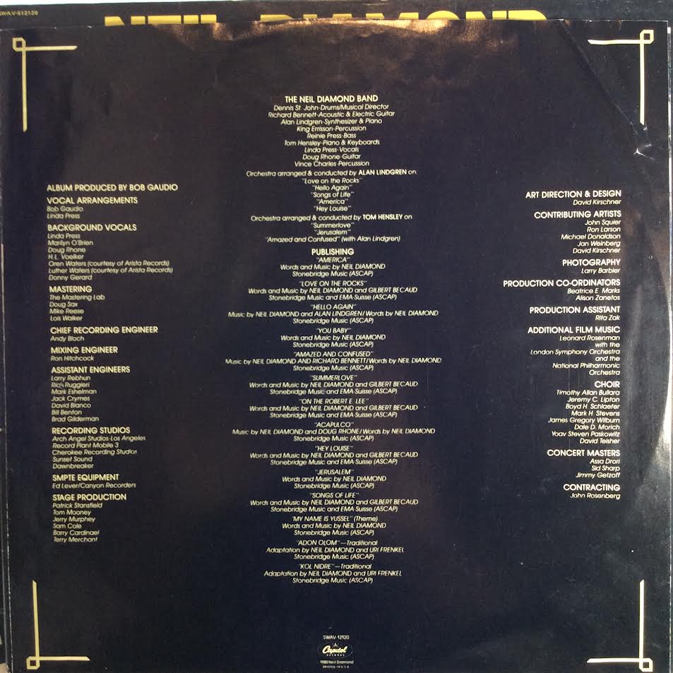 The Jazz Singer (Original Songs From The Motion Picture) (VINYL) | Near Mint- (NM-) Excellent (EX) - POP / USED *NEAR MINT-*