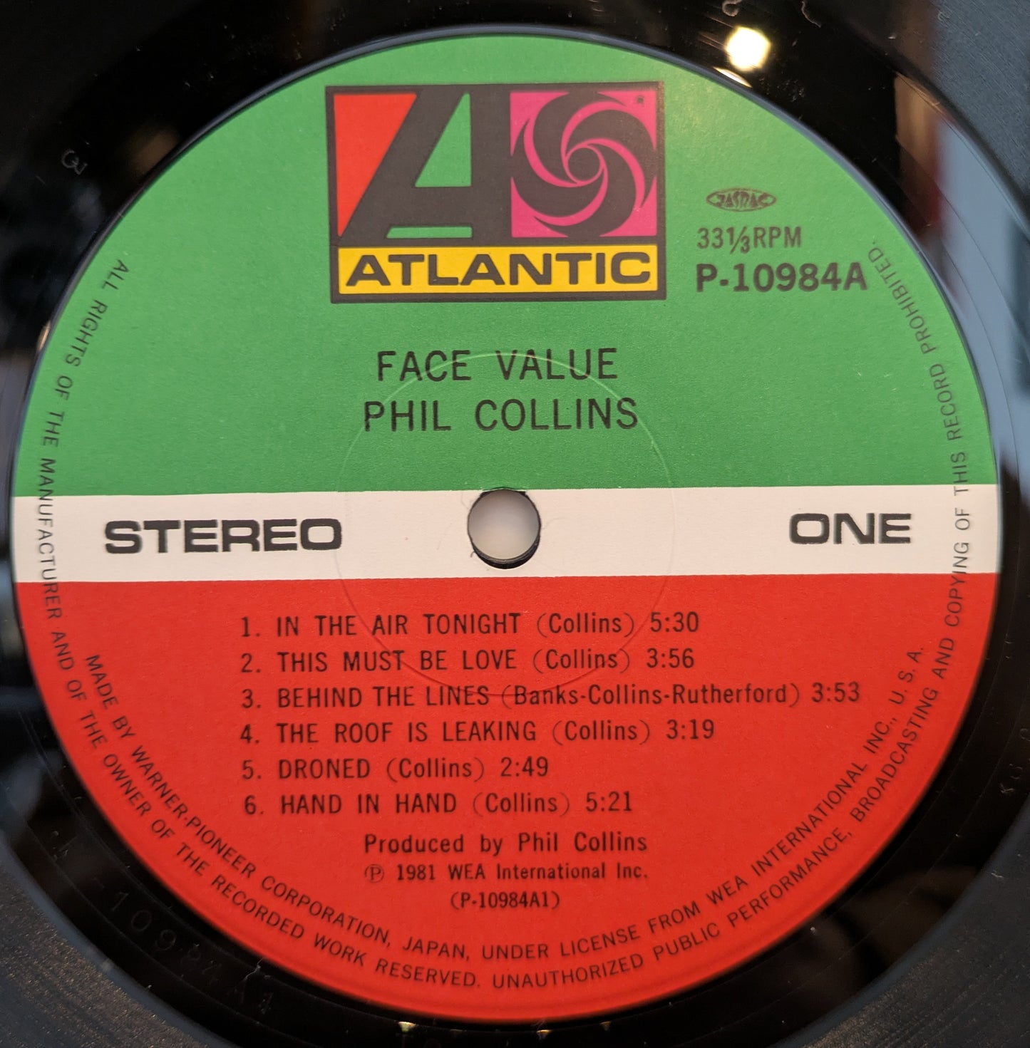 Face Value (JAPAN VINYL W OBI) | Near Mint (NM) Near Mint (NM) - POP / USED *NEAR MINT*