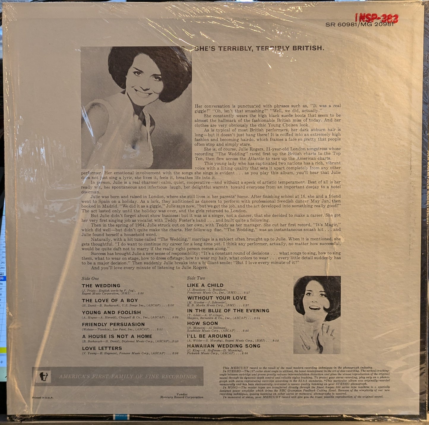 Julie Rogers (VINYL) | Near Mint (NM) Near Mint (NM) - POP / USED *NEAR MINT*