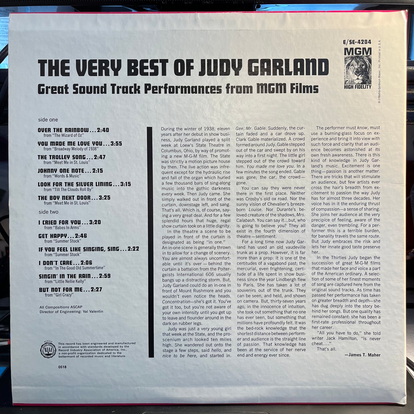 Judy Garland The Very Best Of Judy Garland LP Near Mint (NM or M-) Near Mint (NM or M-)