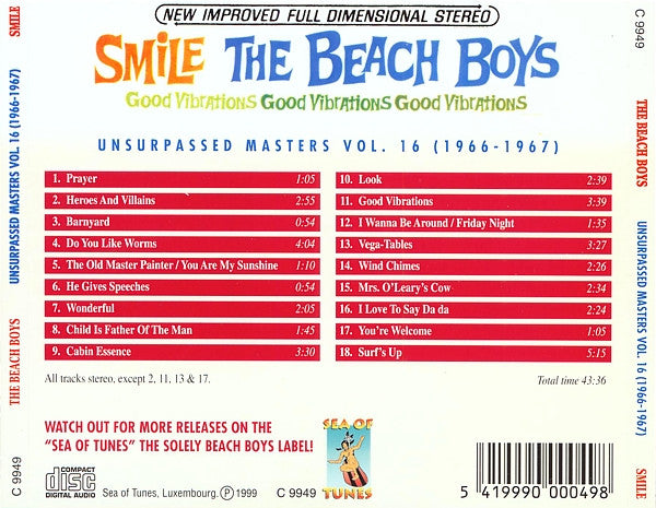 Smile (Unsurpassed Masters Vol. 16 (1966-1967) (CD) | Near Mint (NM or M-) Near Mint (NM or M-) - POP / USED *NEAR MINT*