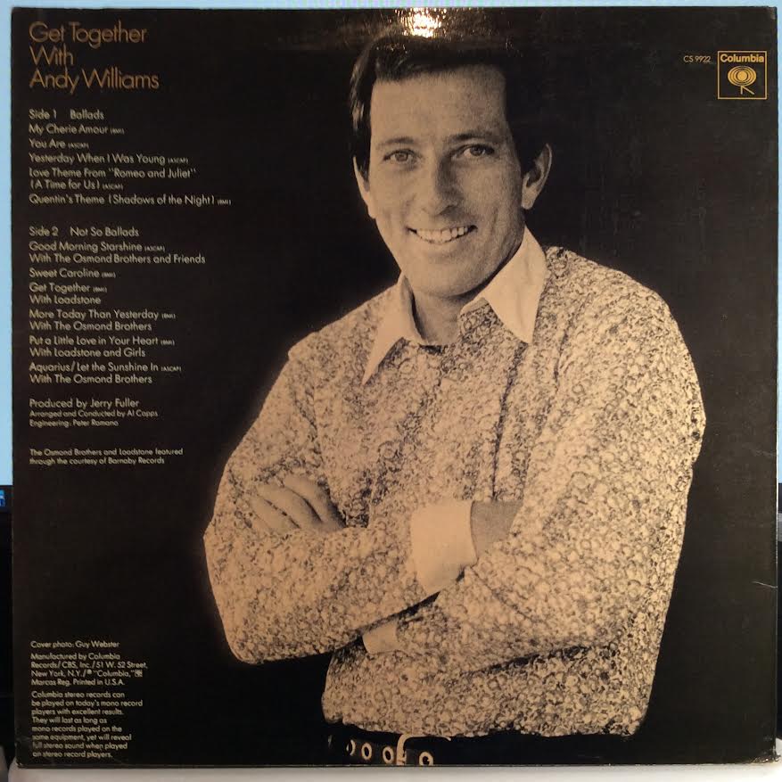 Get Together With Andy Williams (VINYL) | Near Mint (NM) Near Mint (NM) - POP / USED *NEAR MINT*