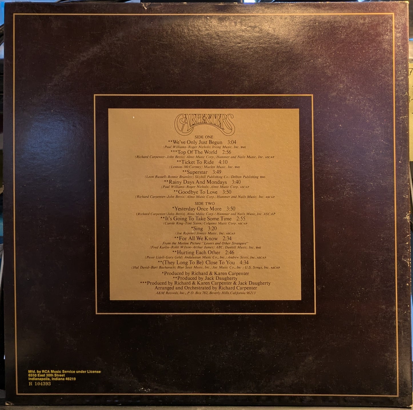 The Singles 1969-1973 (VINYL) | Near Mint (NM) Excellent (EX) - POP / USED *NEAR MINT*