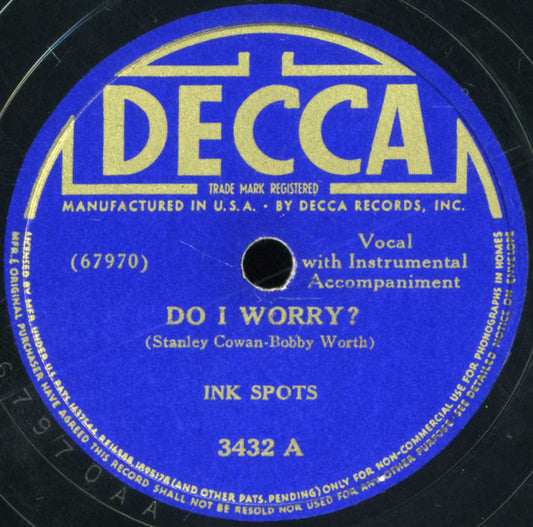 The Ink Spots Do I Worry? / Java Jive 10" Very Good Plus (VG+) Generic
