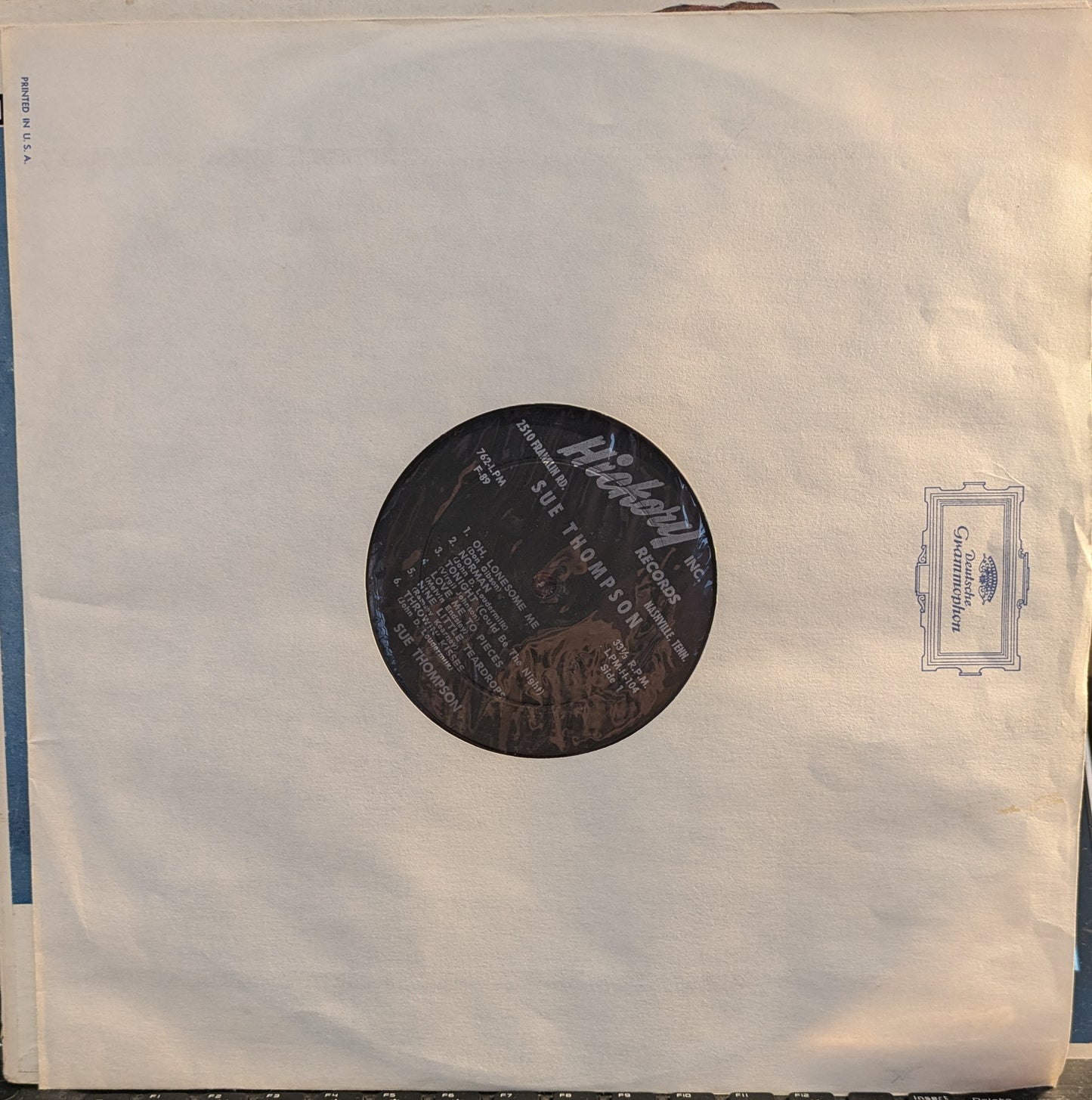 Meet Sue Thompson | Very Good Plus (VG+) Excellent (EX)