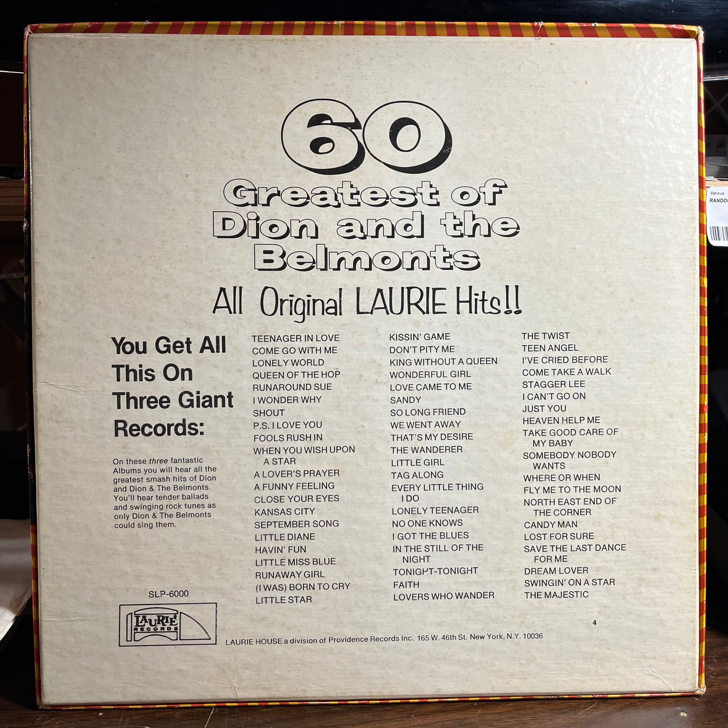 60 Greatest Of Dion And The Belmonts (3xVINYL BOX) | Very Good Plus Plus (VG++) Excellent+ (EX+) - POP / USED *VERY GOOD++*