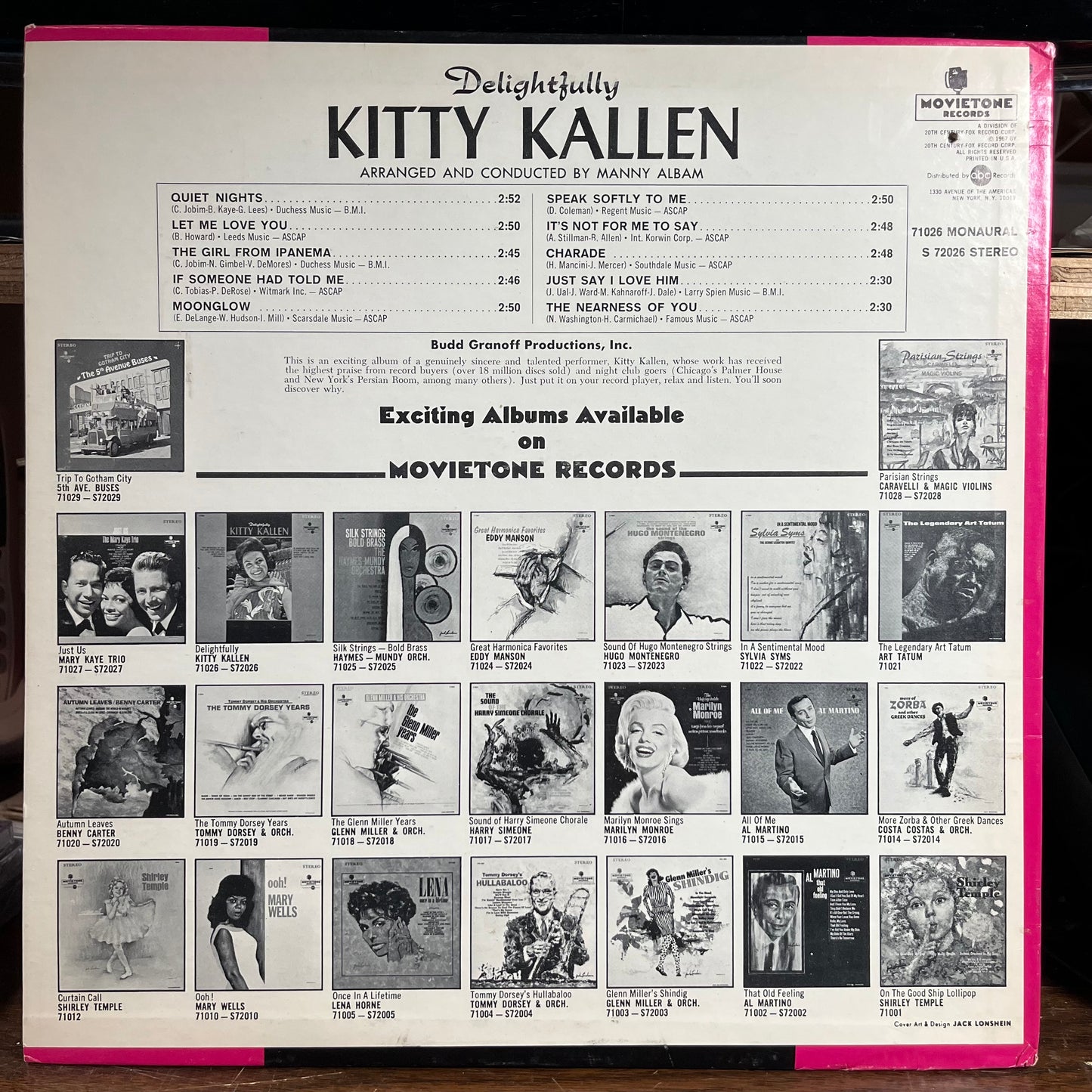 Delightfully Kitty Kallen (VINYL) | Very Good Plus (VG+) Very Good Plus Plus (VG++) - POP / USED *VERY GOOD+*