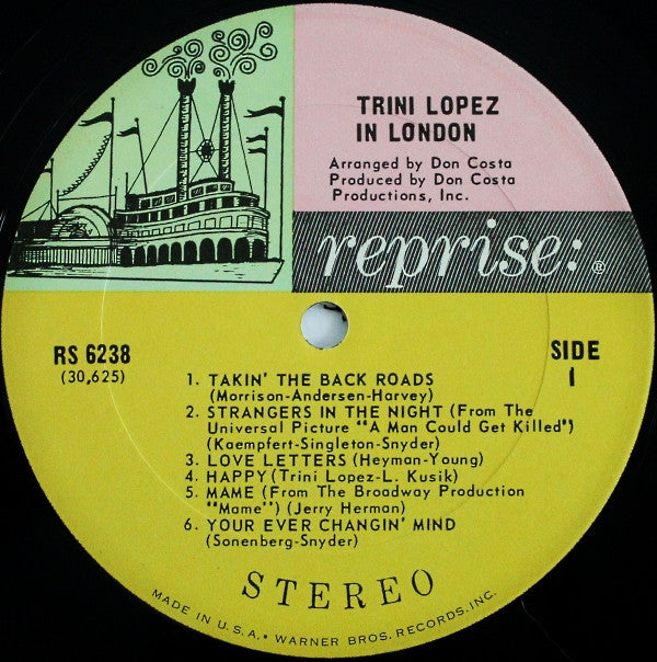 Trini Lopez In London | Very Good Plus (VG+) Very Good (VG)