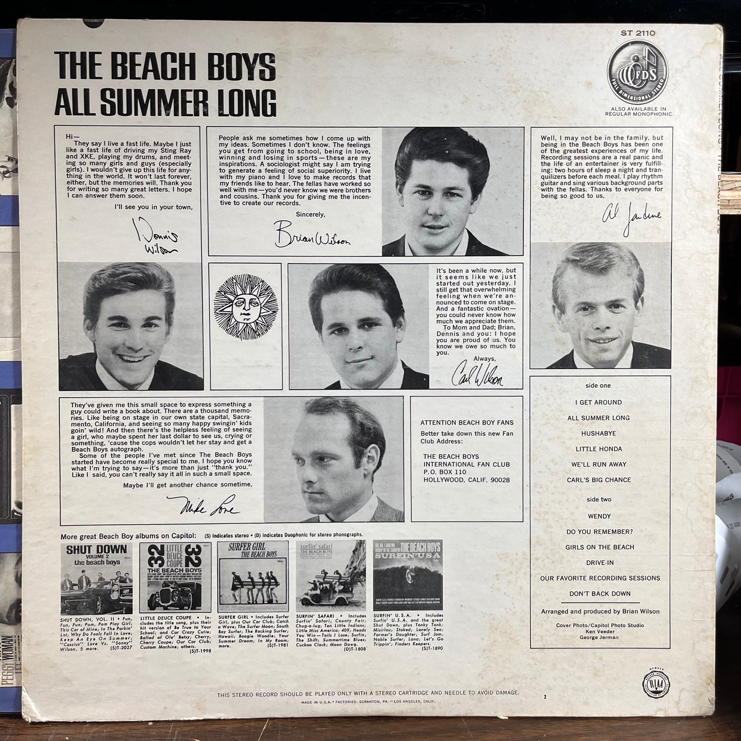 All Summer Long (VINYL) | Very Good (VG) Very Good Plus (VG+) - POP / USED *VERY GOOD*