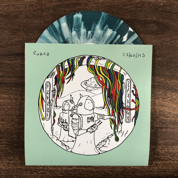 Cuzco / Catholics Split (7" VINYL) *TRANSPARENT BLUE WITH WHITE SPLATTER* | Mint (M) Mint (M) - POST ROCK *NEW/COLOR*