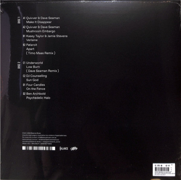 Balance Pres. Dave Seaman & Quivver | Mint (M) Mint (M)