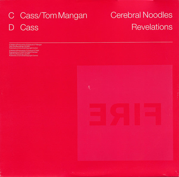 Cass Cutbush - Cerebral Noodles EP (DISC 2 ONLY - VINYL 12" FIRE ERIF 006 2001) | Near Mint (NM or M-) Excellent+ (EX+) - PROGRESSIVE / USED *NEAR MINT*