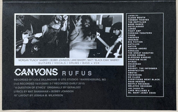 Rufus (TEST PRESS 10" VINYL) | Near Mint (NM or M-) Mint (M) - PUNK / USED *NEAR MINT*