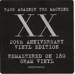 Rage Against The Machine Rage Against The Machine Epic Associated, Legacy LP, Album, RE, RM, 180 Mint (M) Mint (M)