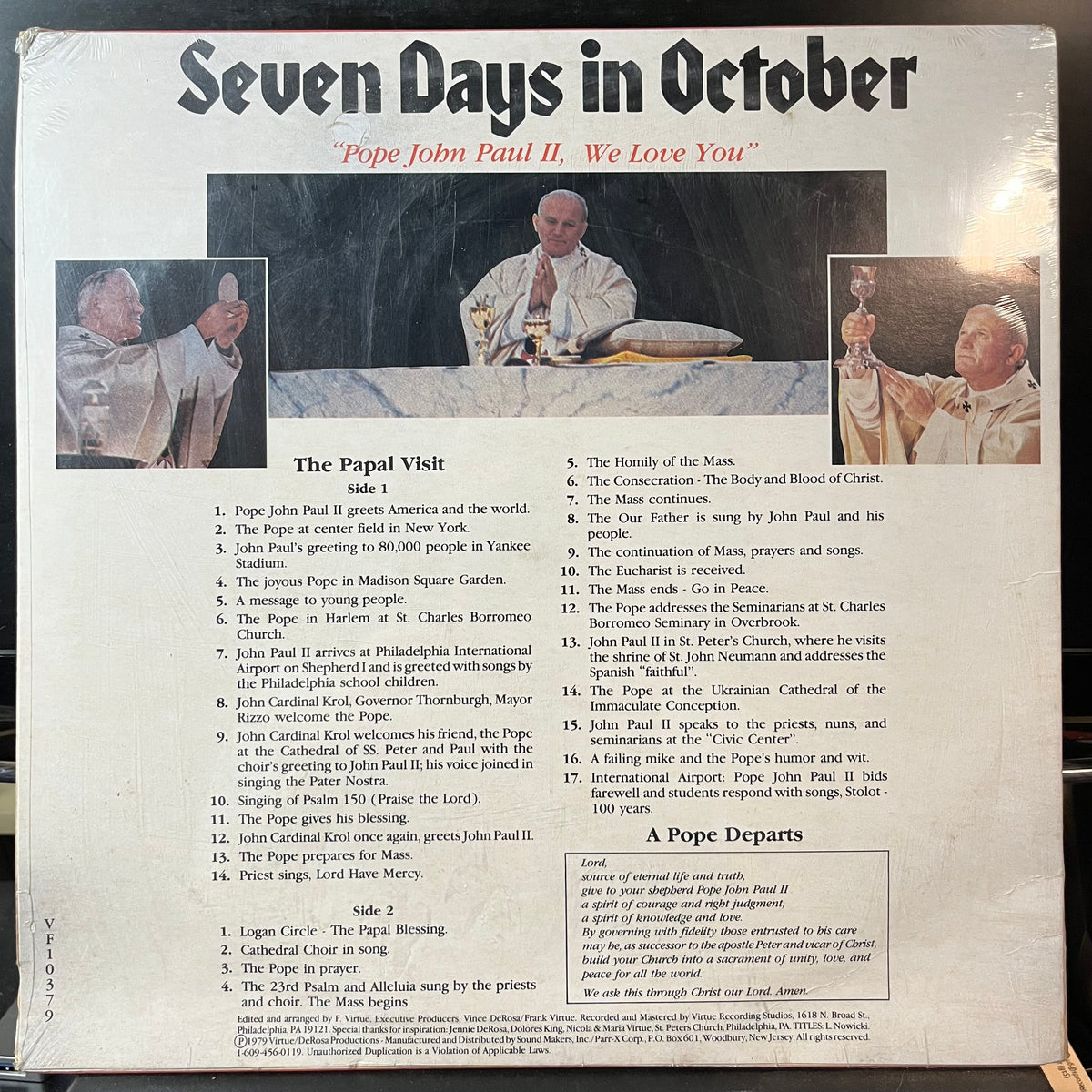 Pope John Paul II - Welcome To America (VINYL LP) | NEW Mint (M) Near Mint (NM or M-) - RELIGIOUS / NEW *SEALED*