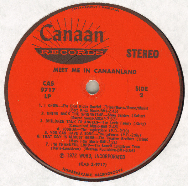 Meet Me In Canaanland! (VINYL) | Near Mint (NM) Near Mint (NM) - RELIGIOUS / USED *NEAR MINT*