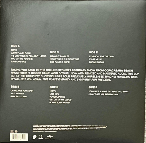A Bigger Bang - Live On Copacabana Beach (3xCOLOR VINYL) | Mint (M) Mint (M) - ROCK *SEALED/COLOR*