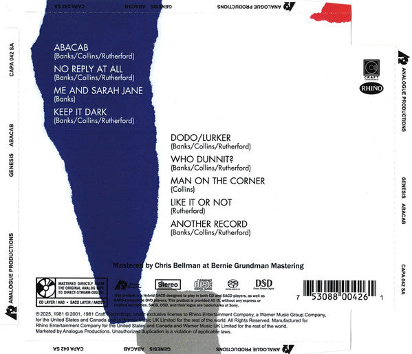 Abacab (SACD) | Mint (M) Mint (M) - ROCK *SEALED*