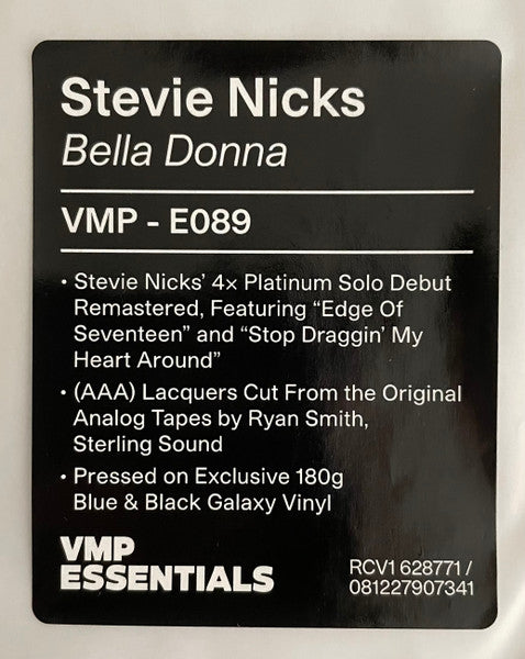 Bella Donna (BLUE VINYL - VMP) | Mint (M) Mint (M) - ROCK *SEALED*