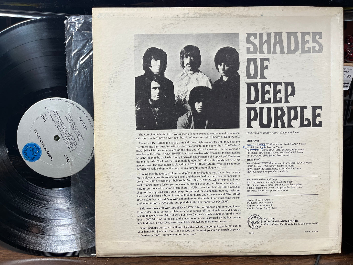 Shades Of Deep Purple (VINYL) | Excellent+ (EX+) Excellent (EX) - ROCK / USED *EXCELLENT+*