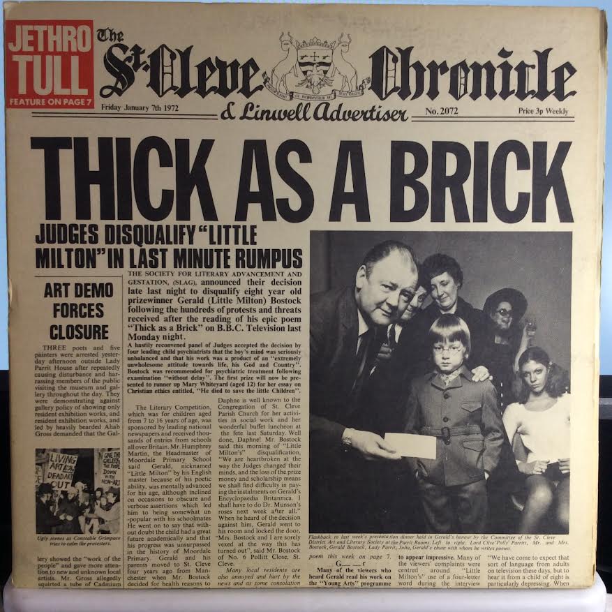 Thick As A Brick (VINYL) | Excellent+ (EX+) Excellent+ (EX+) - ROCK / USED *EXCELLENT+*