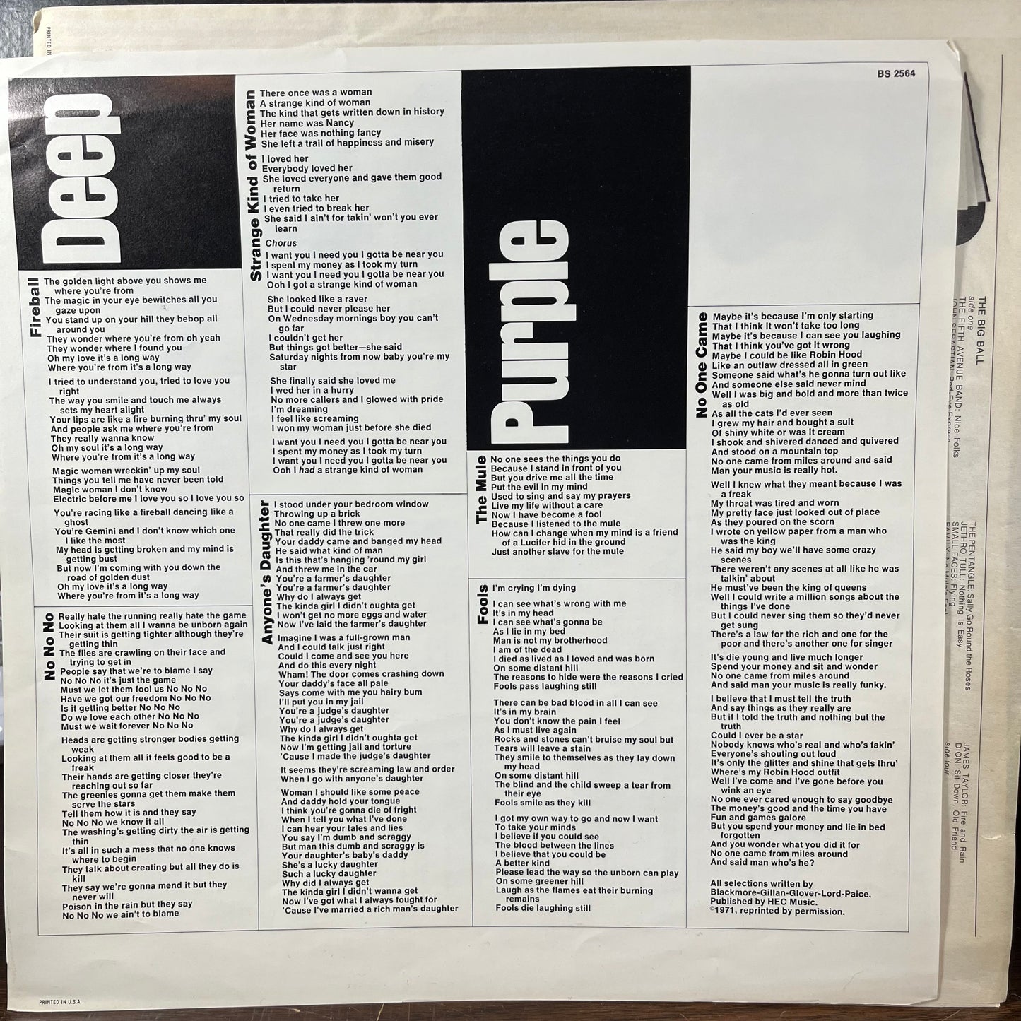 Fireball (VINYL) | Excellent+ (EX+) Very Good Plus (VG+) - ROCK / USED *EXCELLENT+*