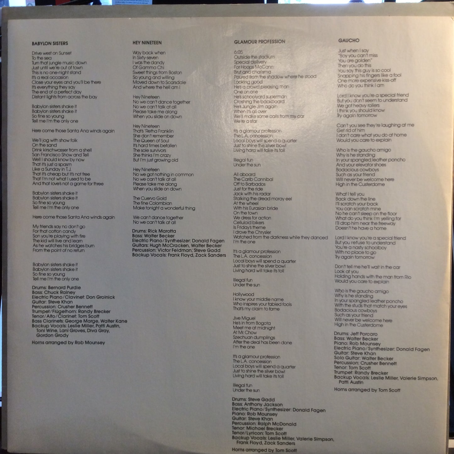 Gaucho (VINYL) | Excellent+ (EX+) Very Good Plus Plus (VG++) - ROCK / USED *EXCELLENT+*