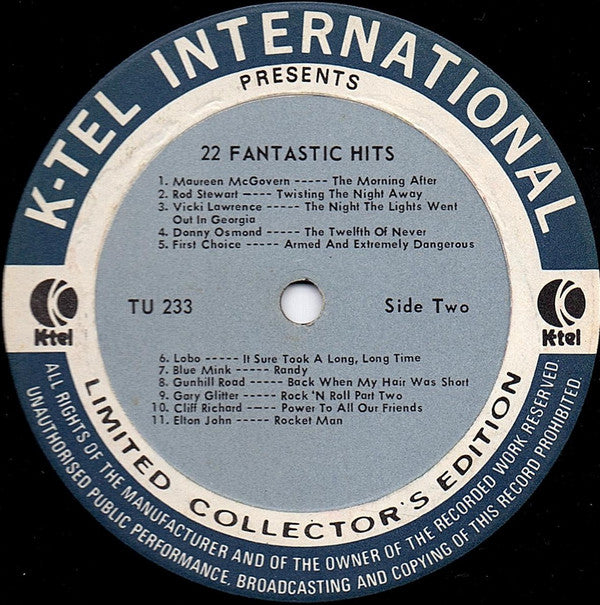 Fantastic 22 Original Hits 22 Original Stars *SONIC* | Excellent (EX) Very Good (VG)