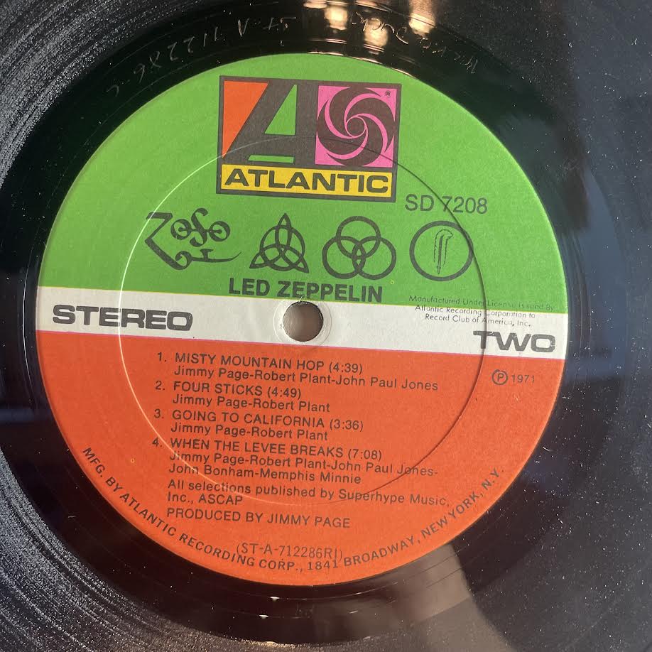 Led Zeppelin - Untitled (VINYL) | Excellent (EX) Excellent+ (EX+) - ROCK / USED *EXCELLENT*