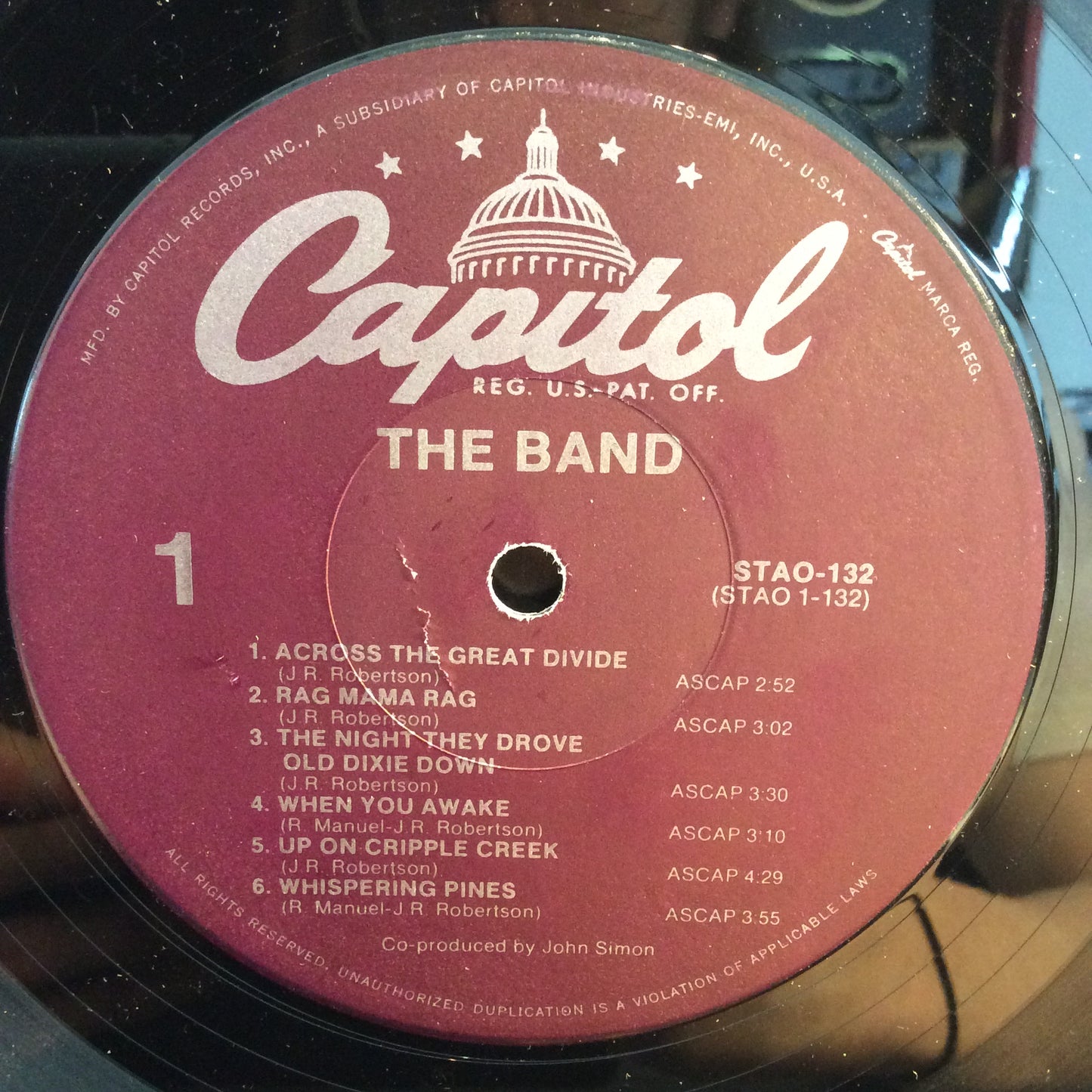 The Band (VINYL) | Excellent (EX) Very Good Plus (VG+) - ROCK / USED *EXCELLENT*