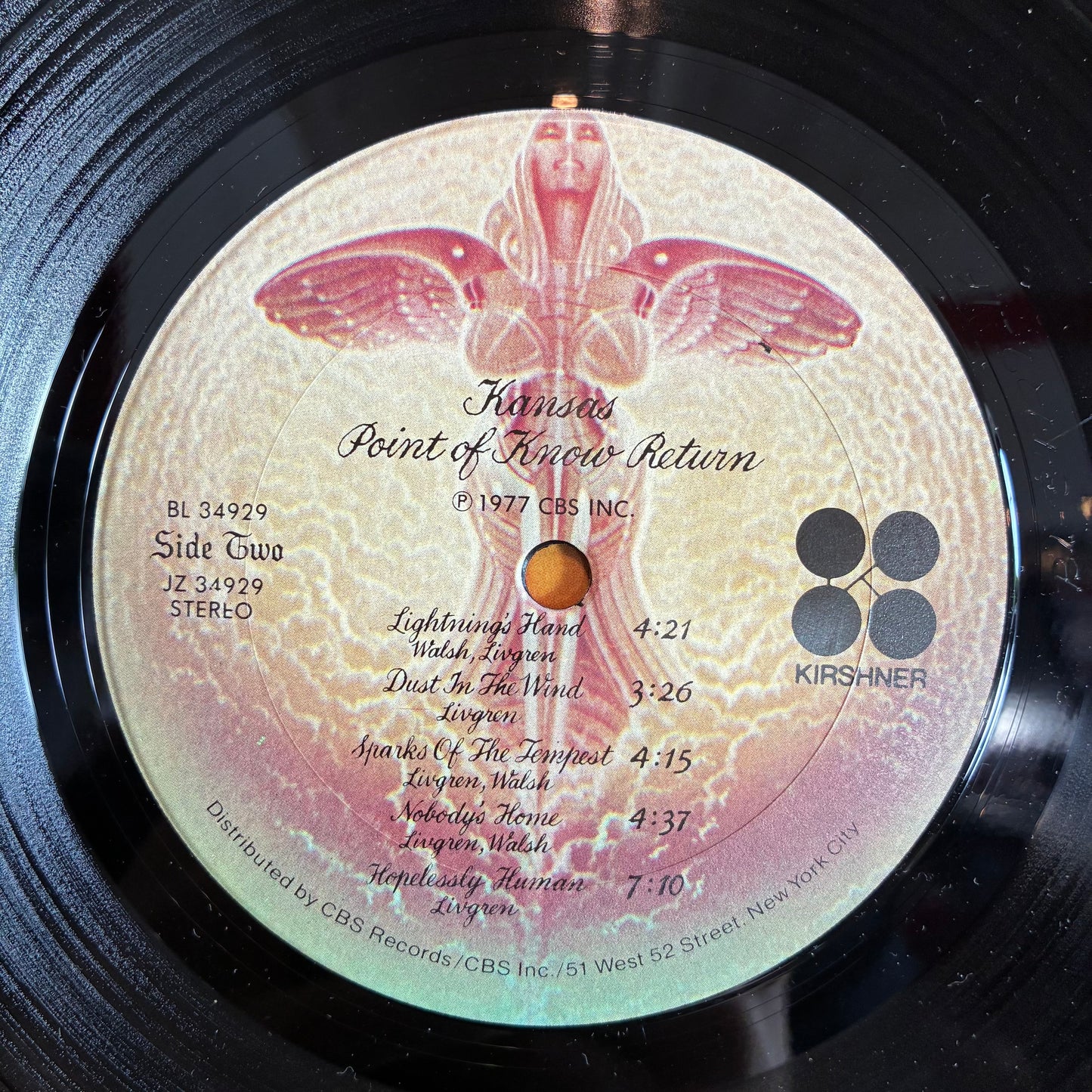 Kansas (2) - Point Of Know Return (VINYL LP Kirshner – JZ 34929) | USED Excellent (EX) Excellent+ (EX+) - ROCK / USED *EXCELLENT*