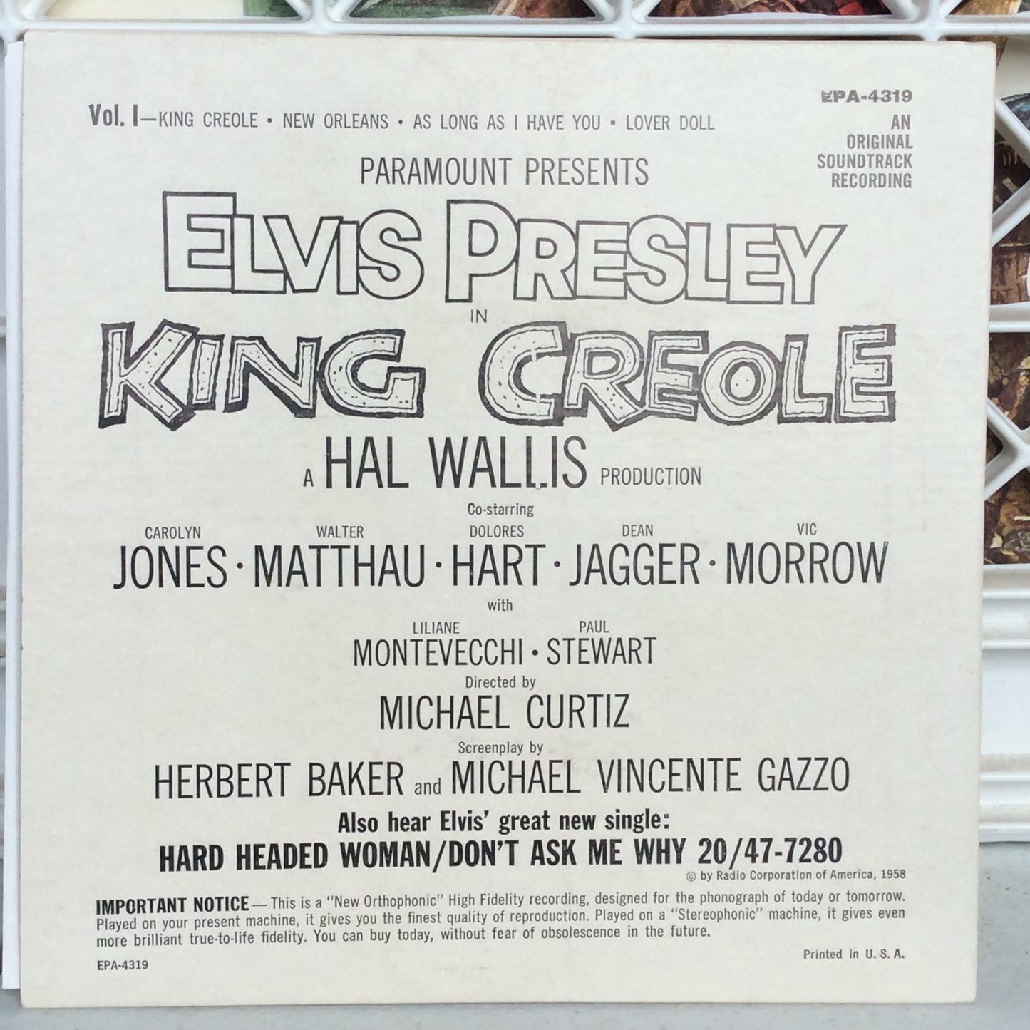 King Creole (Vol. 1) (7" VINYL) | Excellent (EX) Excellent+ (EX+) - ROCK / USED *EXCELLENT*