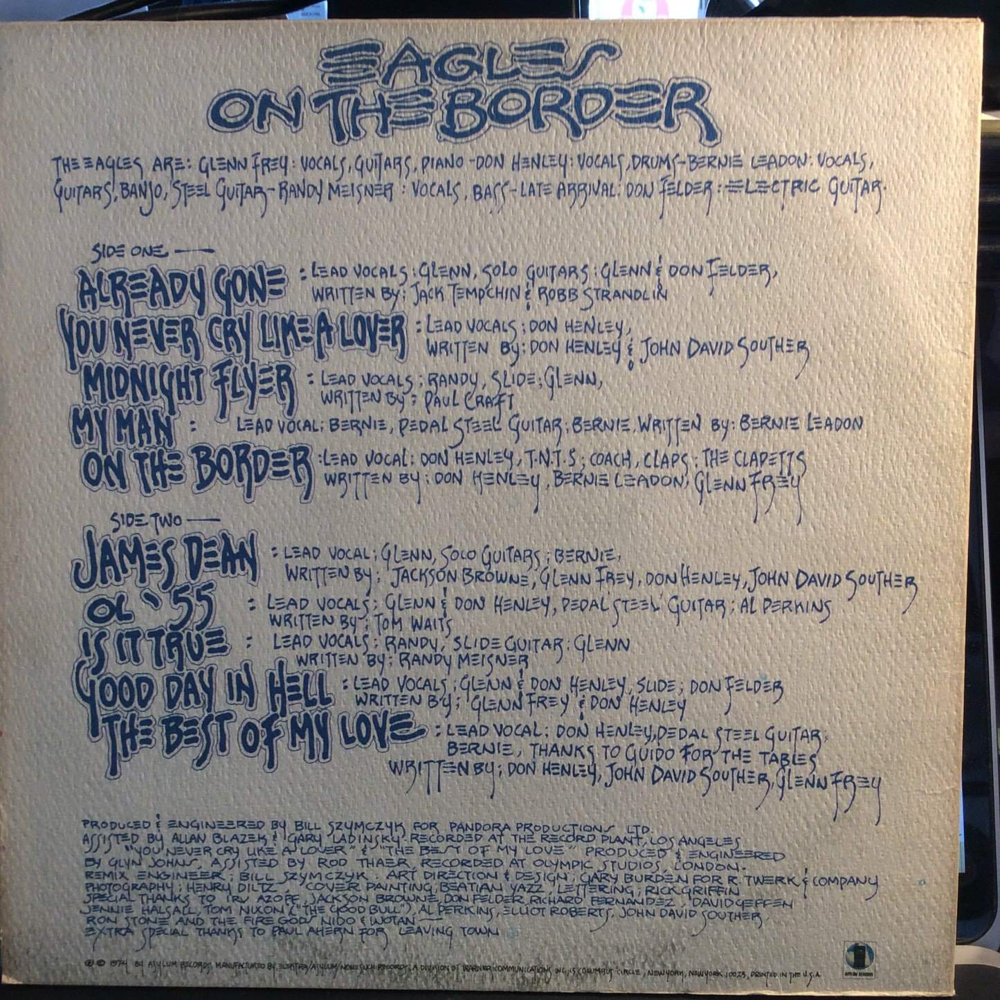 On The Border (VINYL) *W POSTER* | Excellent (EX) Excellent (EX) - ROCK / USED *EXCELLENT*