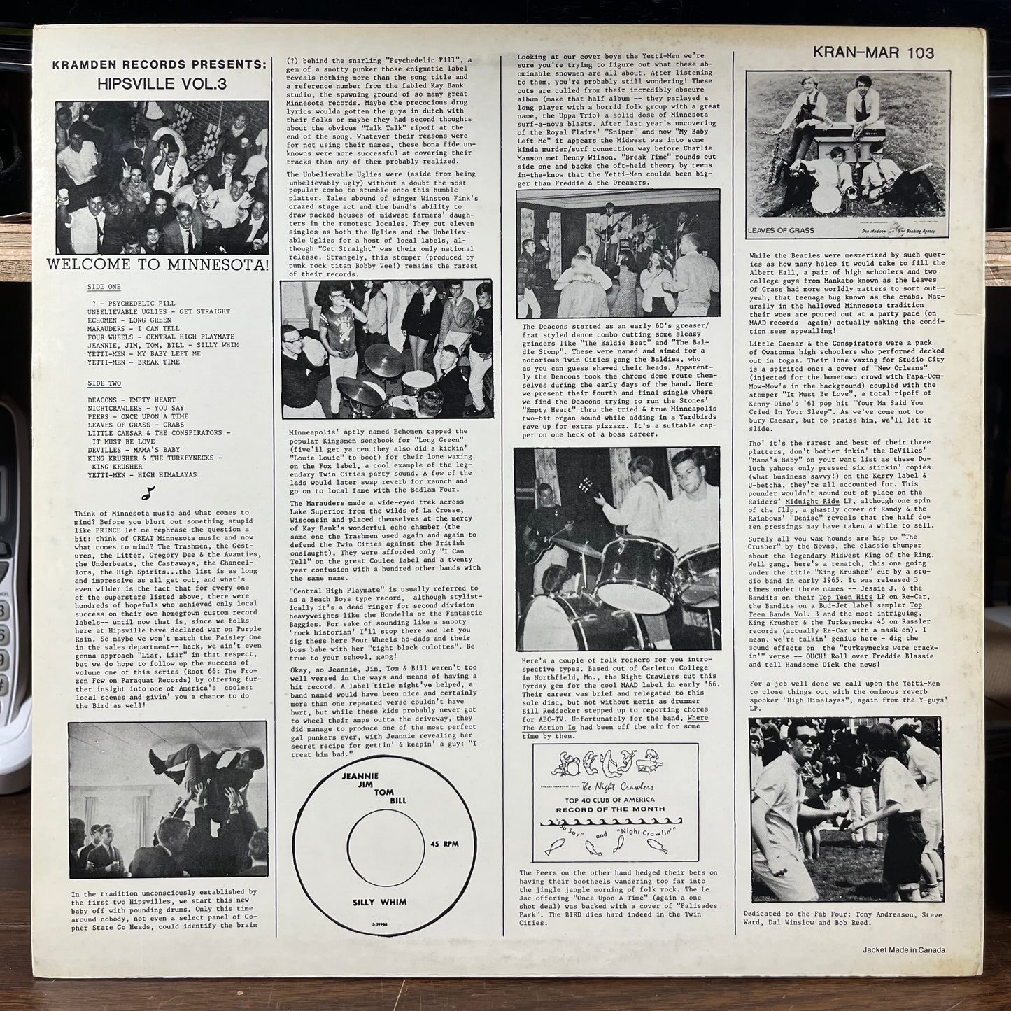 Hipsville Vol. 3 (VINYL) | Near Mint- (NM-) Excellent (EX) - ROCK / USED *NEAR MINT-*