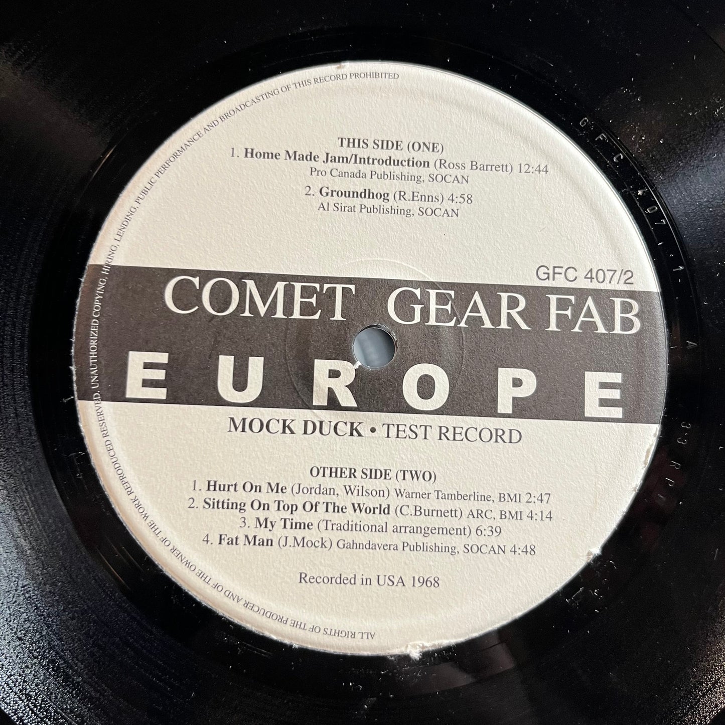 Test Record (2xVINYL) | Near Mint- (NM-) Excellent (EX) - ROCK / USED *NEAR MINT-*