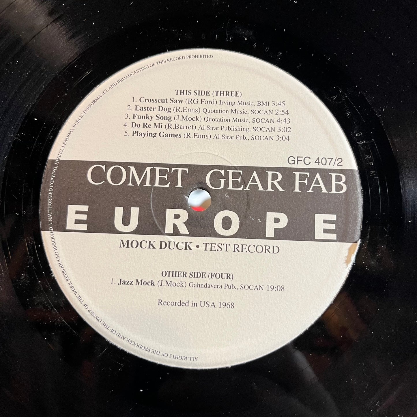 Test Record (2xVINYL) | Near Mint- (NM-) Excellent (EX) - ROCK / USED *NEAR MINT-*