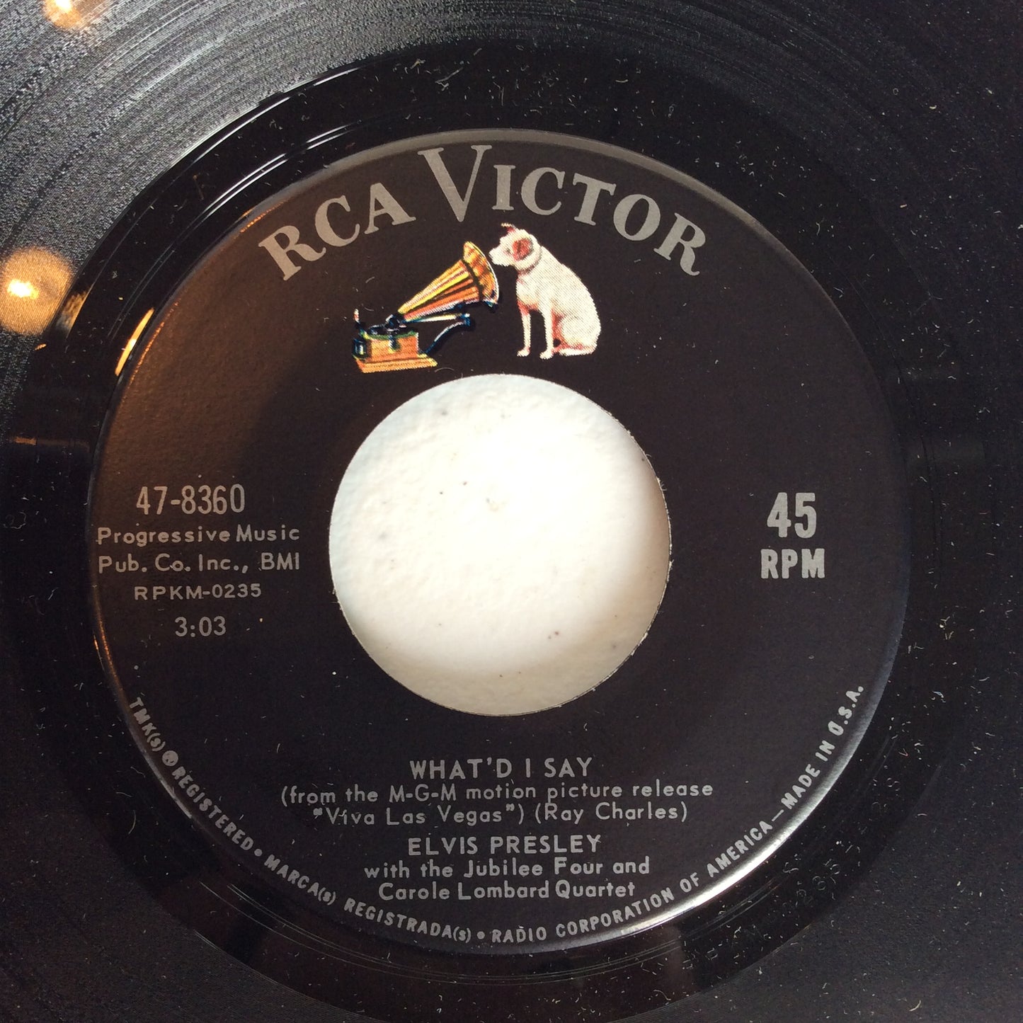 Viva Las Vegas / What'd I Say (7" VINYL) | Near Mint- (NM-) Very Good Plus (VG+) - ROCK / USED *NEAR MINT-*