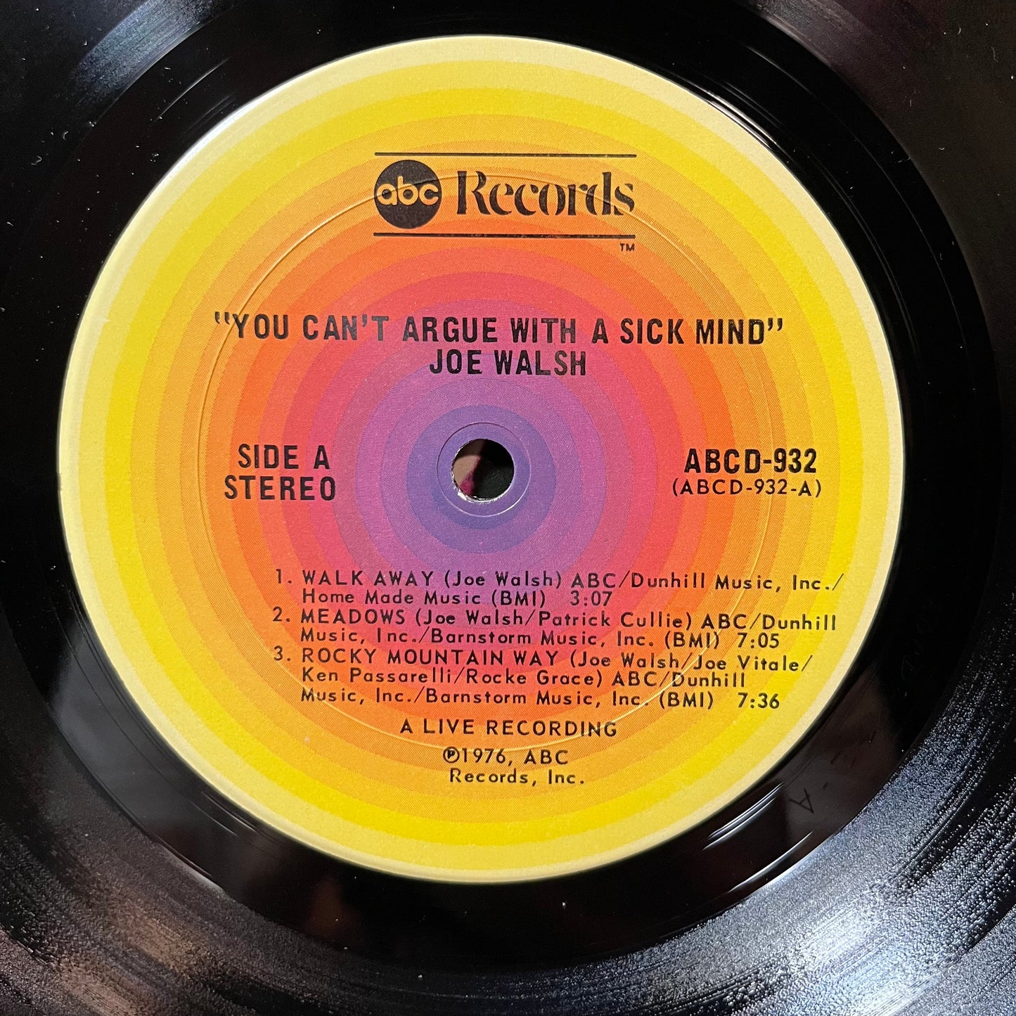 Joe Walsh - You Can't Argue With A Sick Mind (VINYL LP ABC ABCD-932 1976) | USED - ROCK / USED *NEAR MINT-*