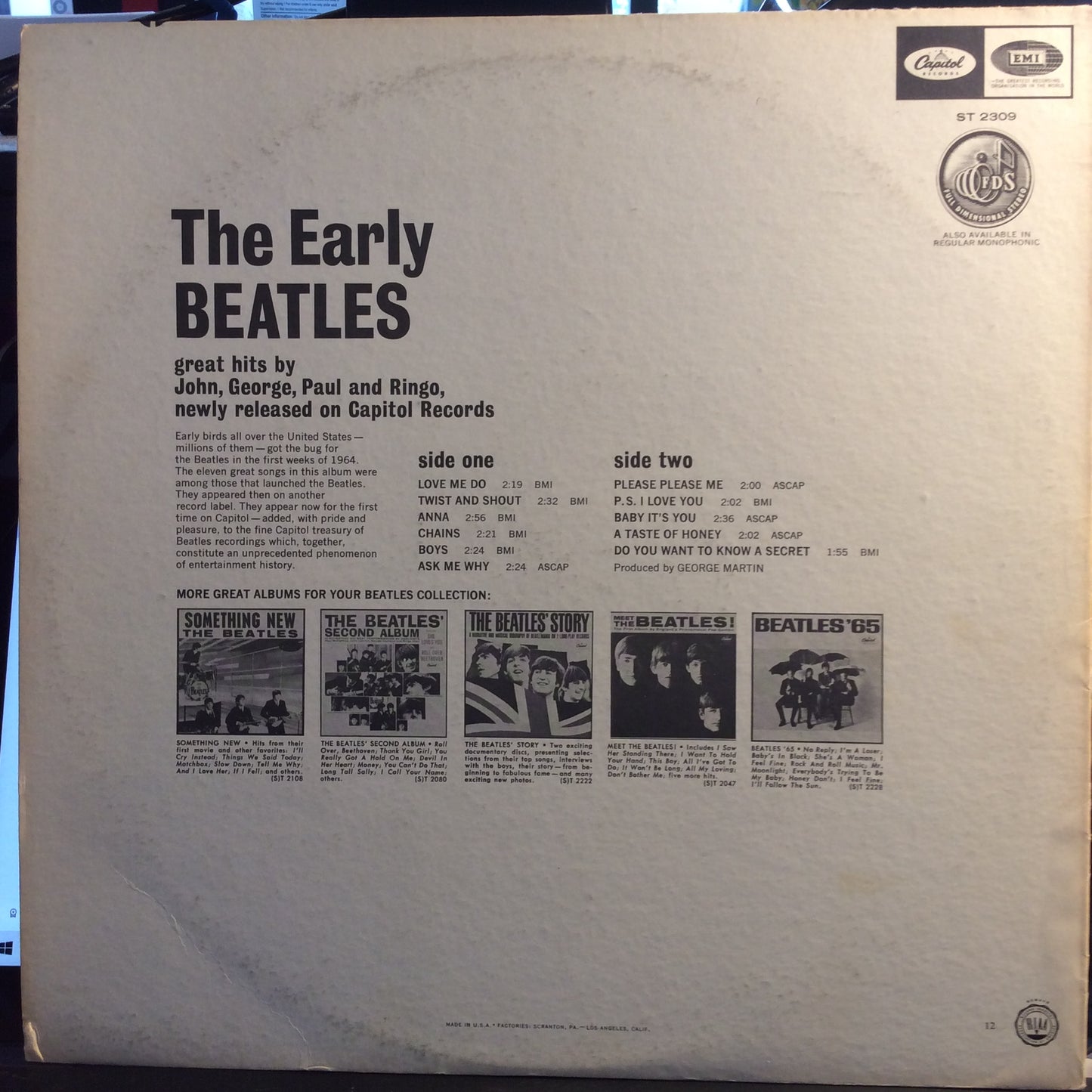 The Early Beatles (VINYL) | Near Mint- (NM-) Excellent (EX) - ROCK / USED *NEAR MINT-*