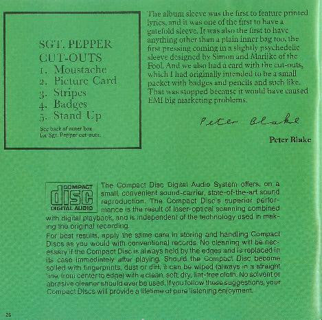Sgt. Pepper's Lonely Hearts Club Band (CD) | Near Mint (NM) Near Mint (NM) - ROCK / USED *NEAR MINT*