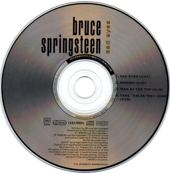Bruce Springsteen - Sad Eyes *CD* | Near Mint (NM) Near Mint (NM) - ROCK / USED *NEAR MINT*