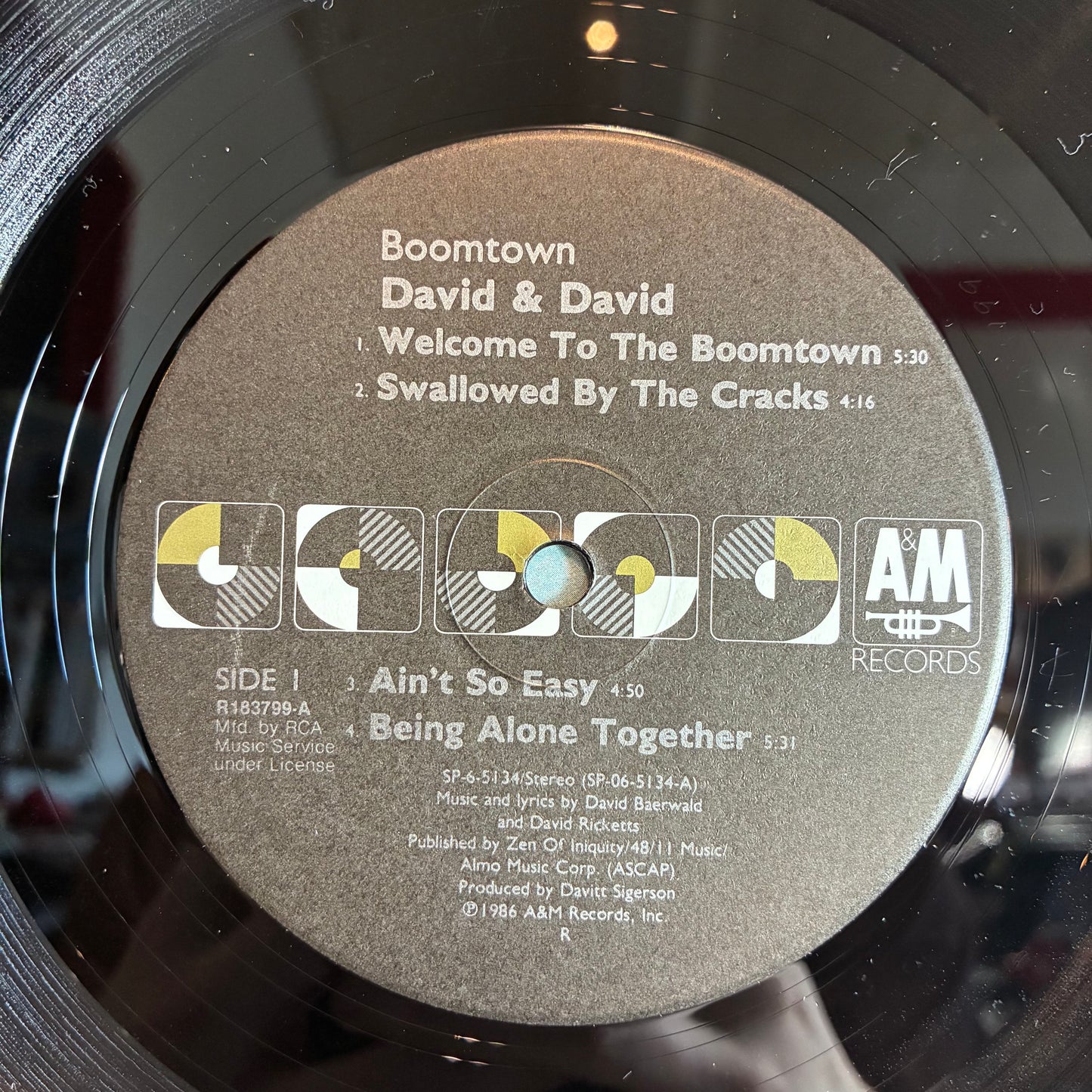David + David - Boomtown (VINYL) | Near Mint (NM or M-) Excellent+ (EX+) - ROCK / USED *NEAR MINT*