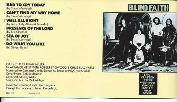 Blind Faith (CD) | Near Mint (NM) Near Mint (NM) - ROCK / USED *NEAR MINT*
