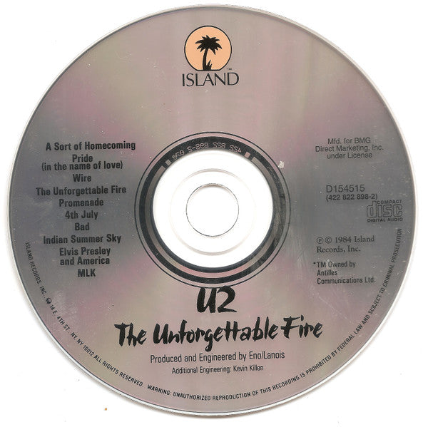 The Unforgettable Fire (CD) | Near Mint (NM) Near Mint (NM) - ROCK / USED *NEAR MINT*