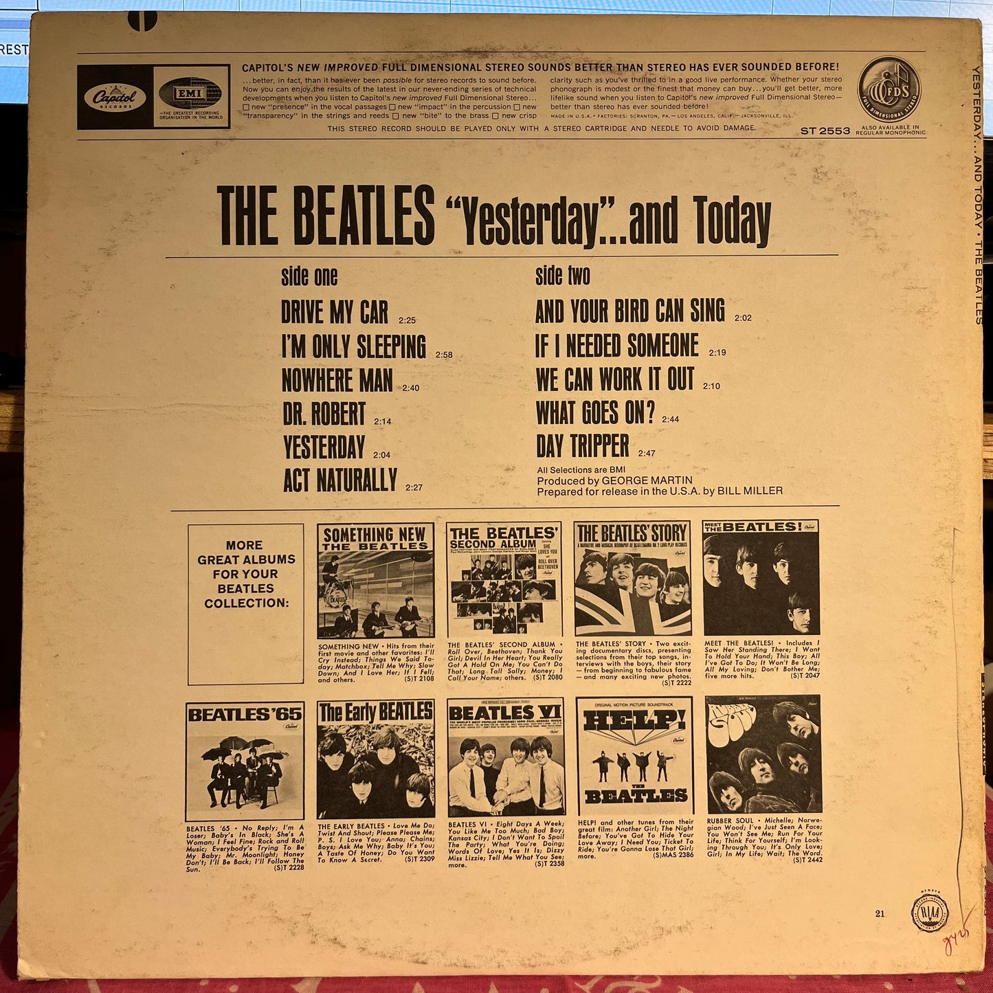 Yesterday And Today *STEREO* | Near Mint (NM) Excellent (EX)