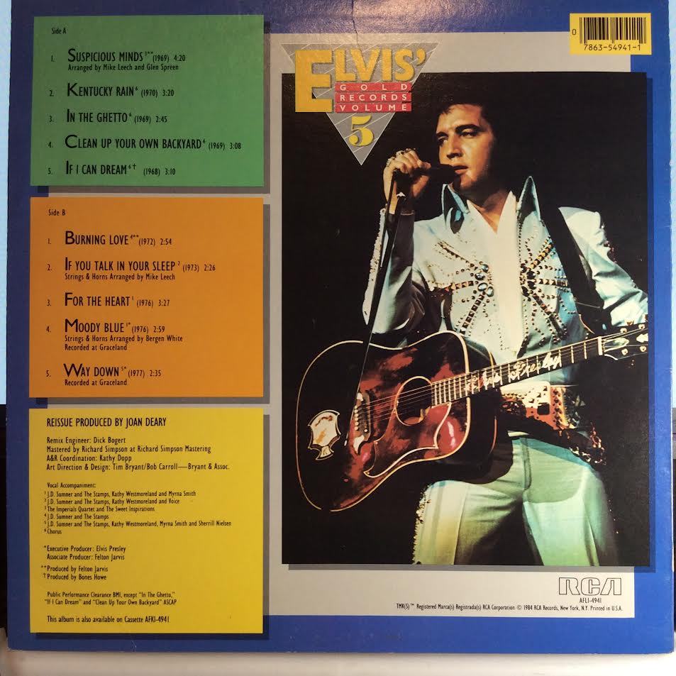 Elvis' Gold Records Volume 5 (VINYL) | Near Mint (NM) Near Mint (NM) - ROCK / USED *NEAR MINT*