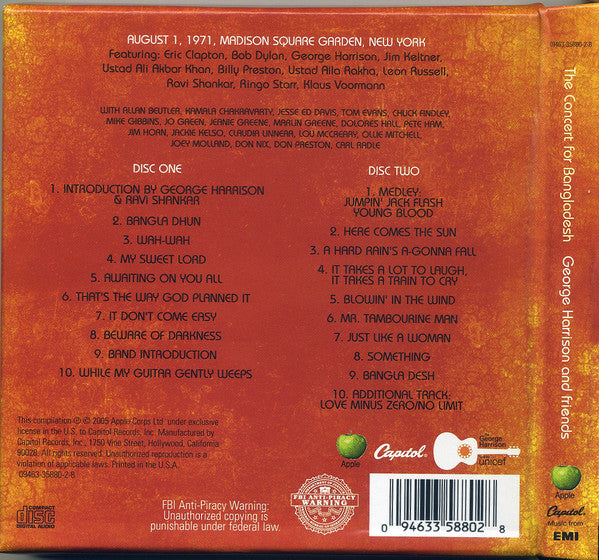George Harrison And Friends - The Concert For Bangladesh (2xCD BOX) | Near Mint (NM) Near Mint (NM) - ROCK / USED *NEAR MINT*
