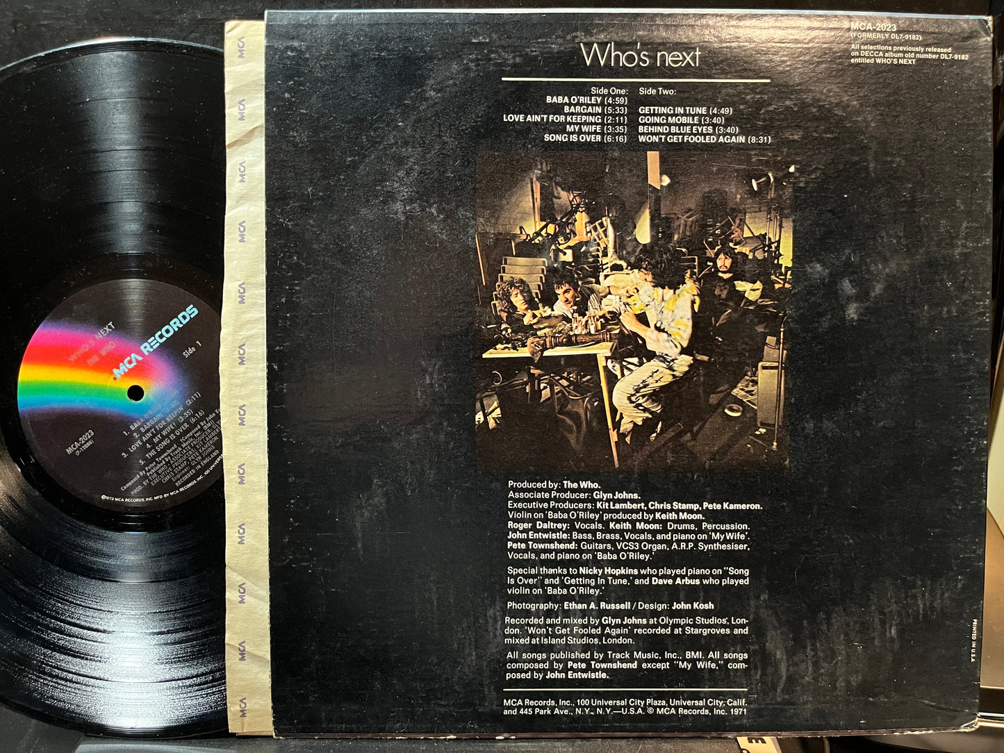 The Who - Who's Next (VINYL LP MCA MCA-2023 1973) | Near Mint (NM or M-) Excellent+ (EX+) - ROCK / USED *NEAR MINT*
